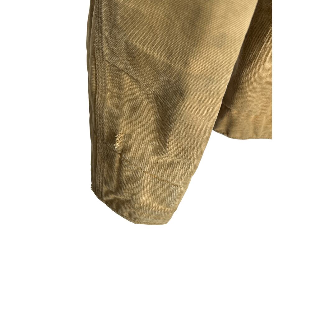 Carhartt Vintage Detroit Jacket Tan Corduroy Collar Full Zip Blanket Lined sz 42 - Picture 5 of 11